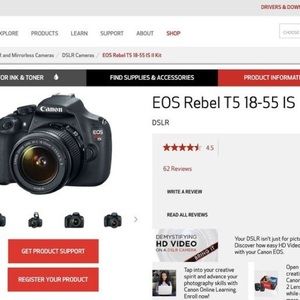 Canon DSLR Camera: EOS Rebel T5 18-55 IS II Kit